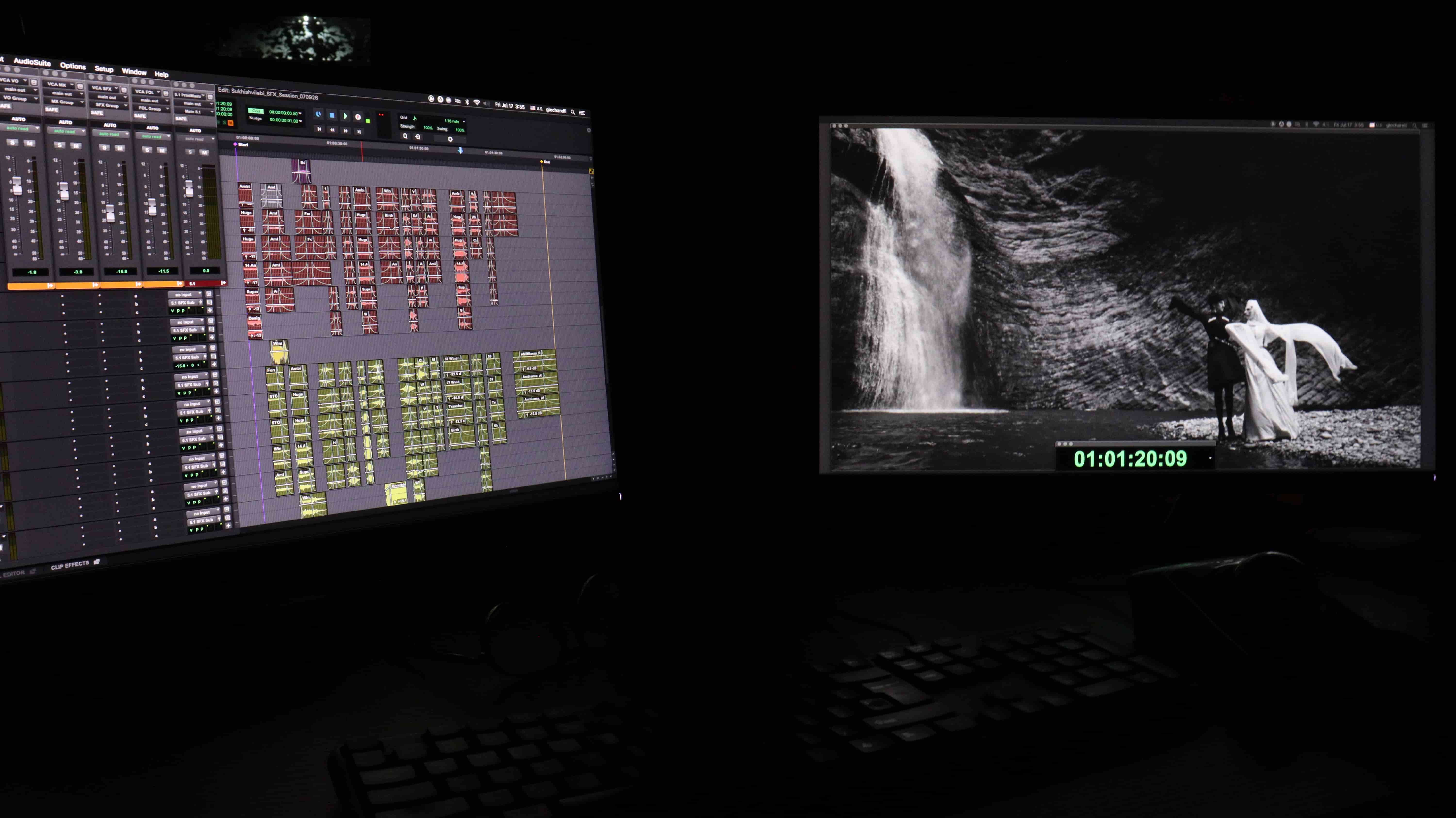 Sound design session — building the atmosphere